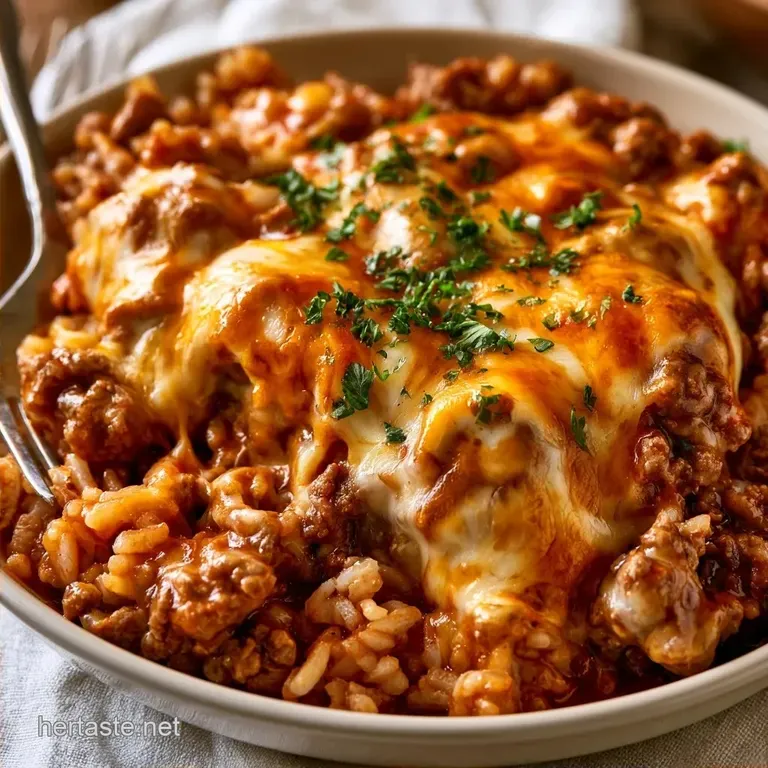 Cheesy Ground Beef Skillet with White Rice