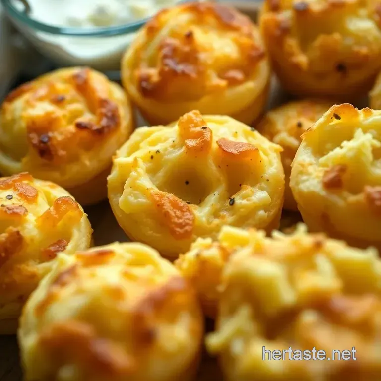 Cheesy Mashed Potato Puffs presentation