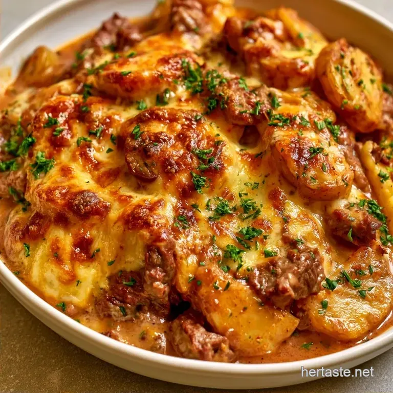 Creamy Cheesy Potato and Ground Beef Casserole