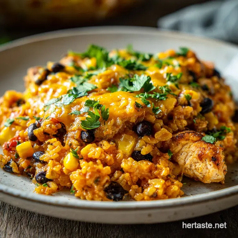 OnePot Cheesy Southwest Chicken and Rice with Black Beans