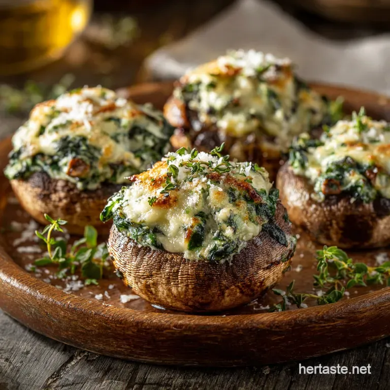 Cheesy Spinach Herb Stuffed Mushrooms the Ultimate Party Nibble presentation