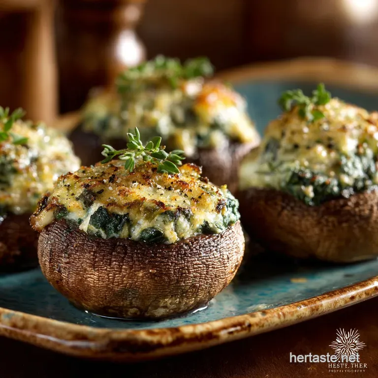 Cheesy Spinach Herb Stuffed Mushrooms The Ultimate Party Nibble