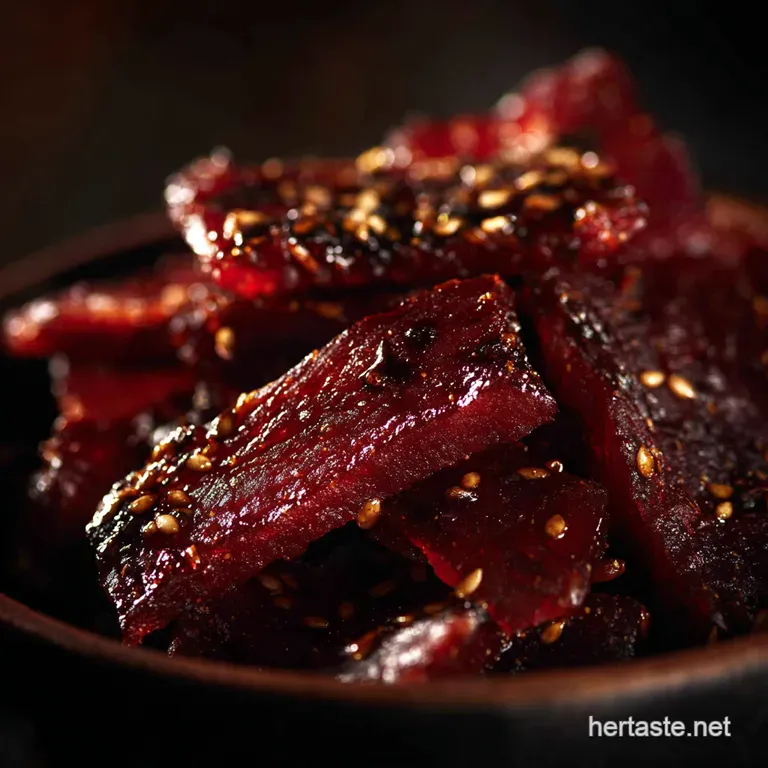 Chefs Sticky Fingers Teriyaki Beef Jerky presentation