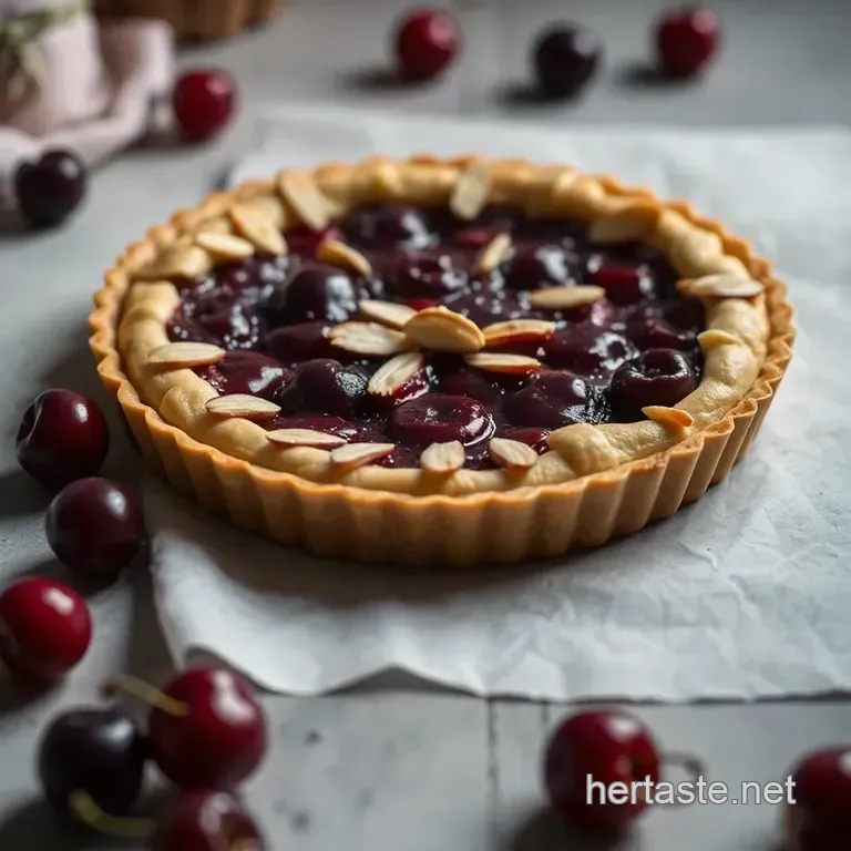 Cherry-Almond Tart: A Taste of Cherry Bliss presentation
