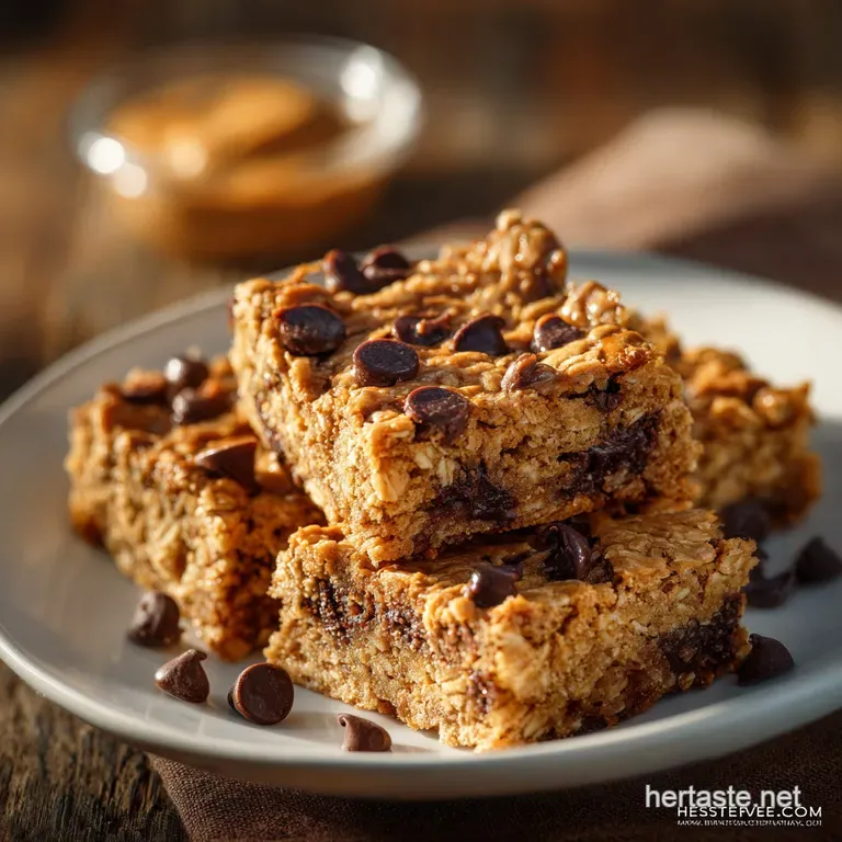 Oatmeal Chocolate Chip Peanut Butter Bars: Our Fudgy Chewy Classic presentation