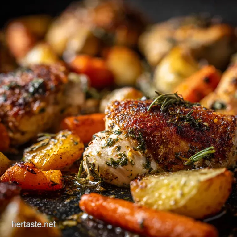 Chicken with Carrots and Potatoes: the One-Pan Lemon Herb Sunday Supper presentation