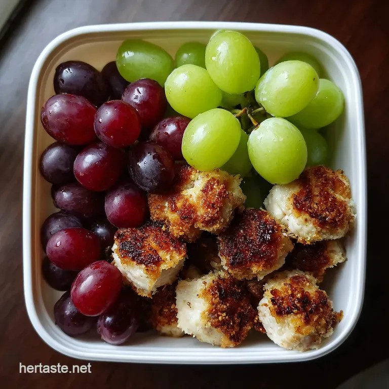 Chicken & grape skewers nestled among bright grapes, crisp crackers and cheese. A delightful, easy lunch presented beautif...