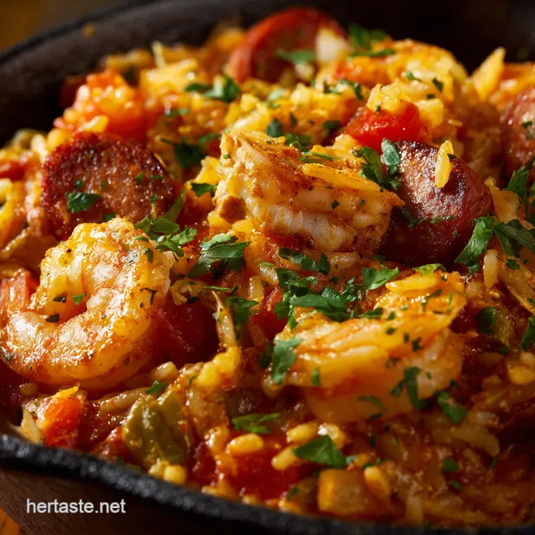 Chicken Shrimp and Sausage Jambalaya: Bayou Boogie Triple Threat Recipe presentation