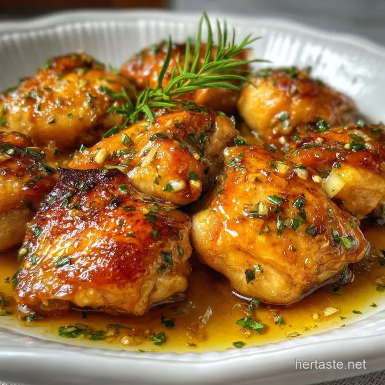 Glazed chicken thigh plated on fluffy rice with a sprinkle of green onions and sesame seeds. Light steam rising adds warmth.