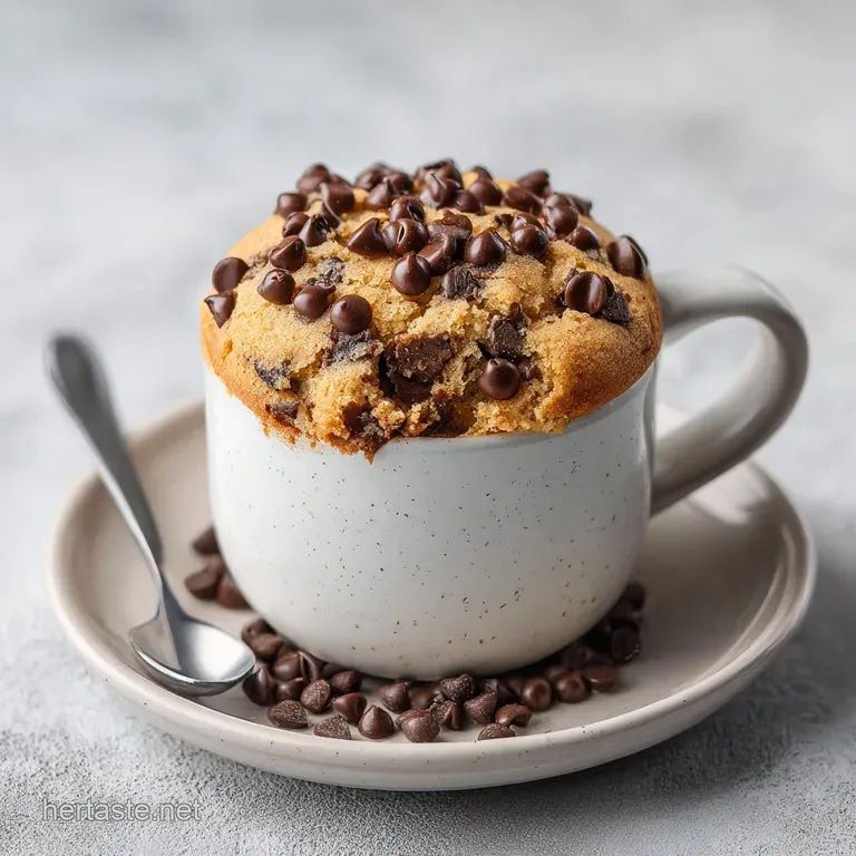 A generous scoop of warm, melty chocolate chip cookie dough served in a rustic ramekin.