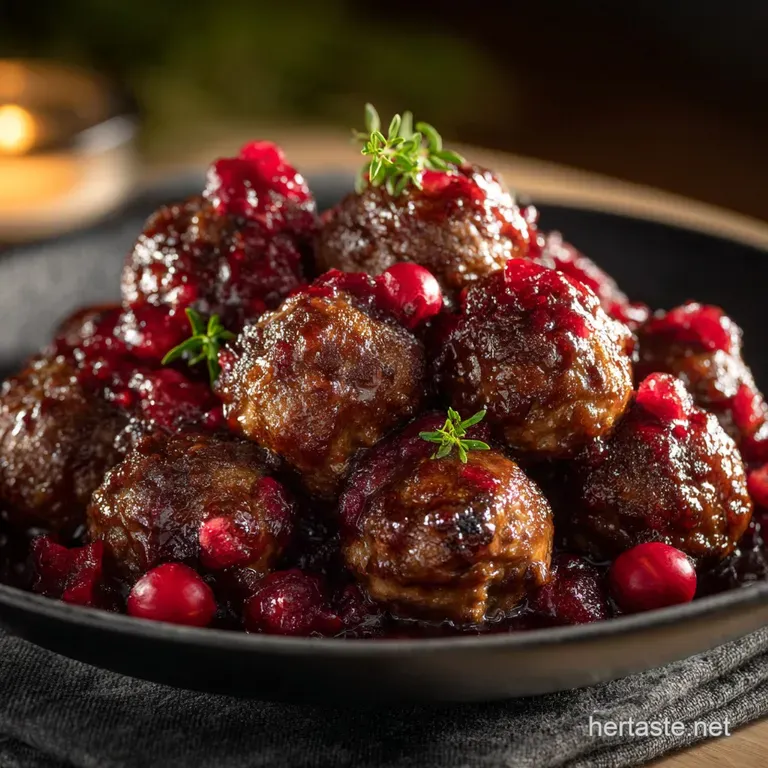Christmas Cranberry Meatballs: Show-Stopping Holiday Appetizers presentation