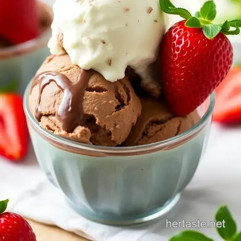 Churned Ice Cream Delight: Chocolate &amp Strawberry presentation