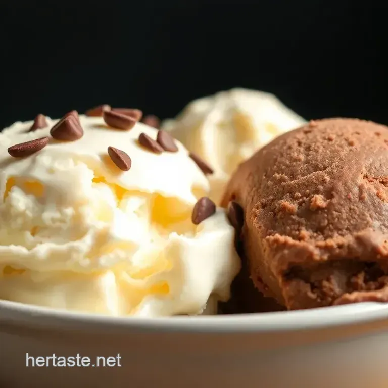Churned Ice Cream Delight: Chocolate & Vanilla Swirl