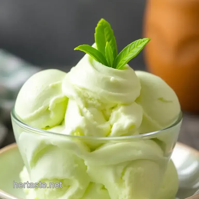 Churned Pandan Ice Cream Delight presentation