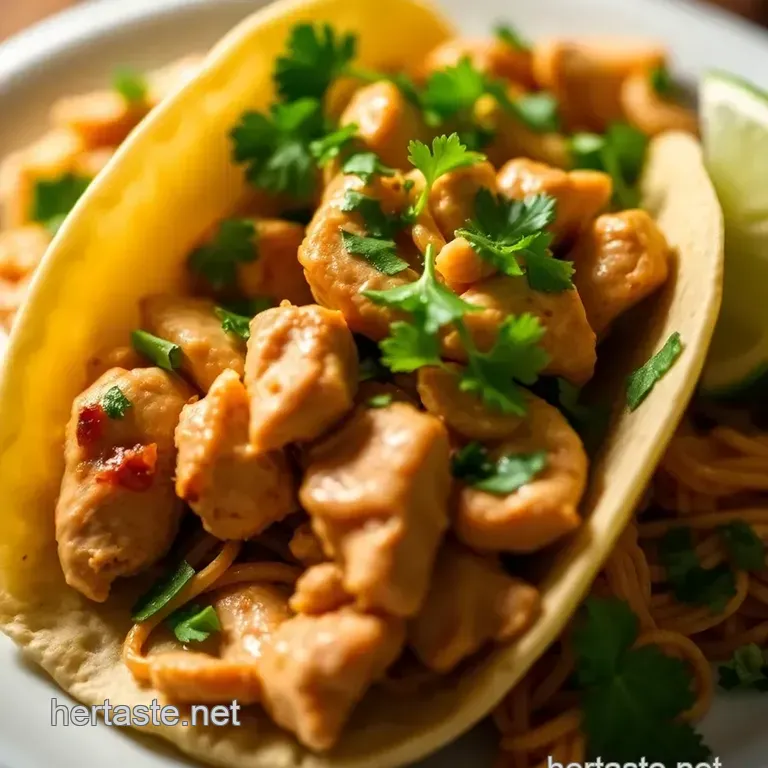 Cilantro-Lime Chicken Tacos with Avocado Crema presentation