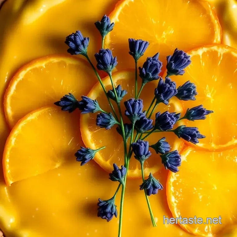 Citrus Tart with Lavender Infusion presentation