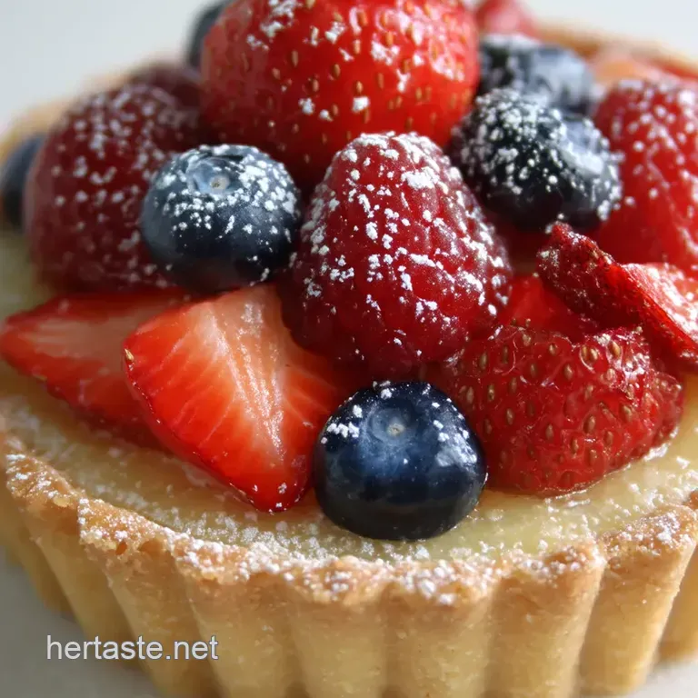Classic Almond Frangipane Tart with Seasonal Fruit presentation