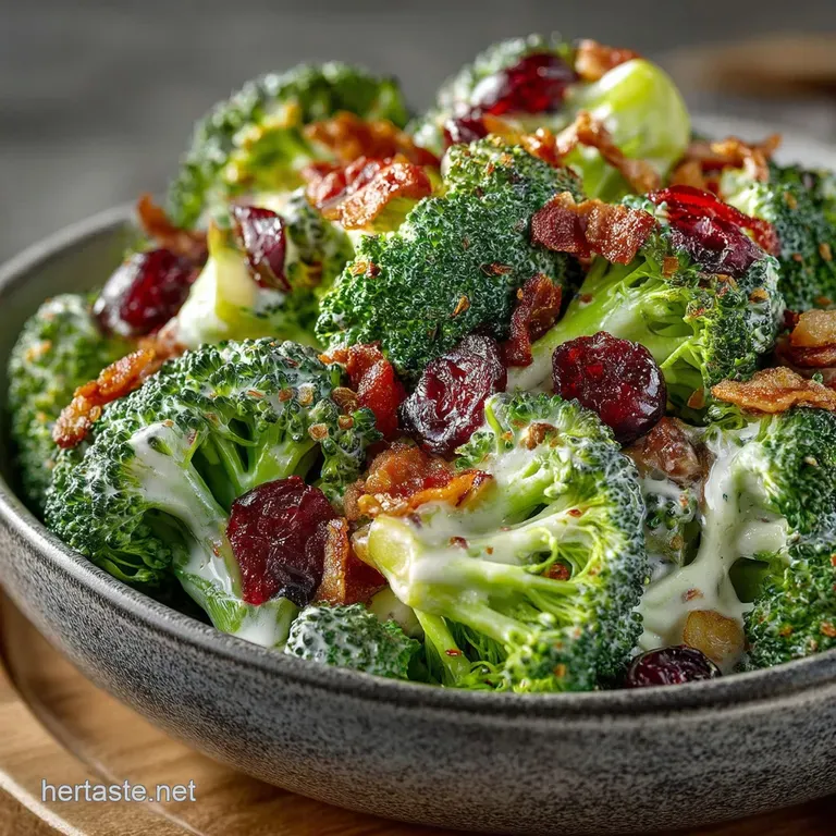 The Cracking Classic Creamy Broccoli Salad with Bacon presentation
