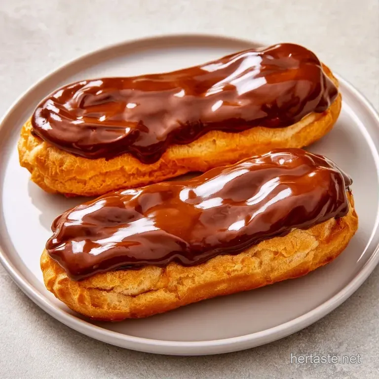 Three elongated golden pastries neatly arranged on a ceramic plate, revealing a glimpse of rich, pale yellow cream.