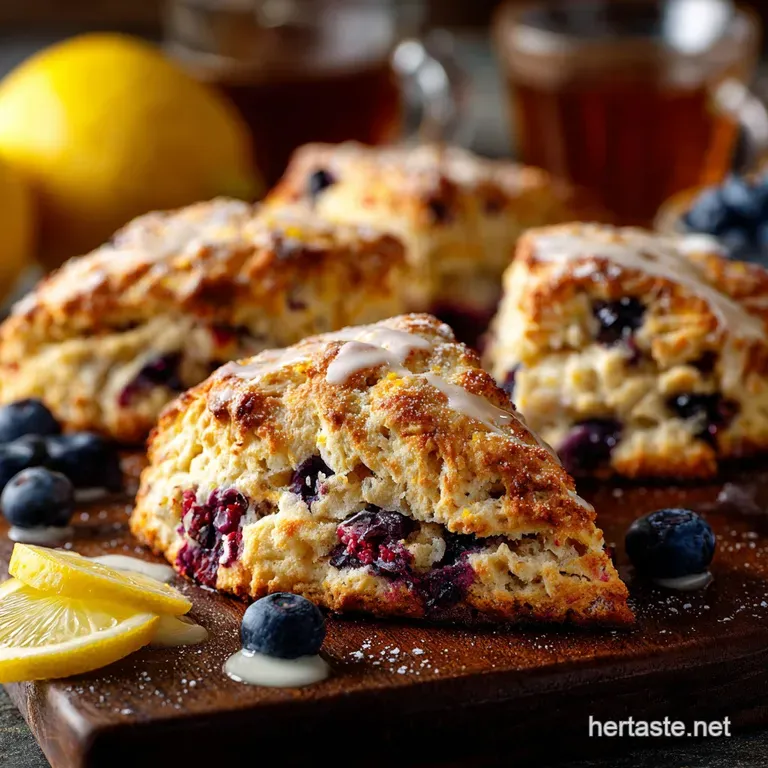 Lemon Blueberry Scones: Flaky Buttermilk Recipe presentation