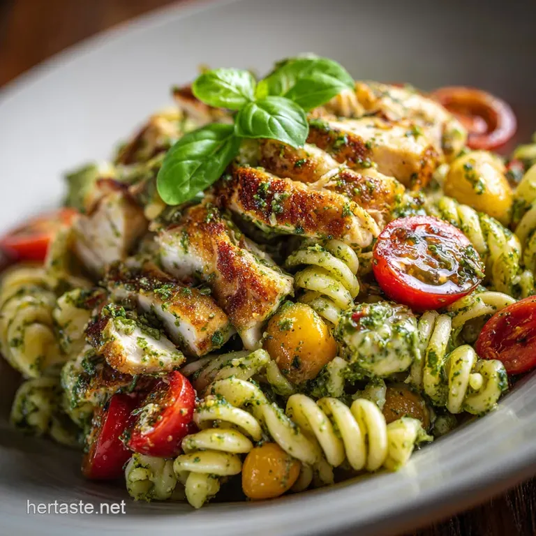 The Italian Job Sunshine Pesto Chicken Pasta Salad presentation