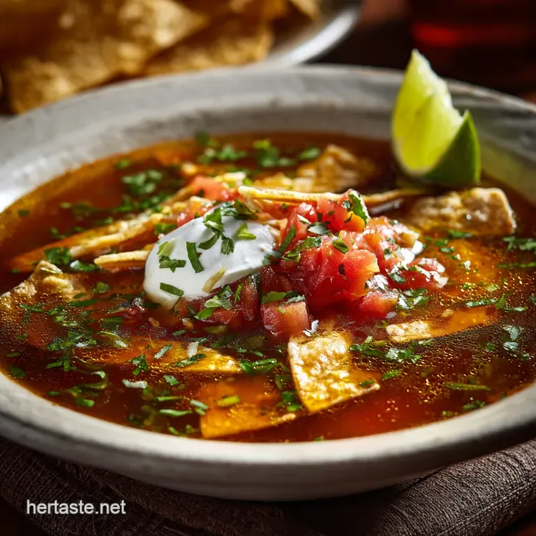 The Chefs Signature Smoky Tortilla Soup Sopa Azteca