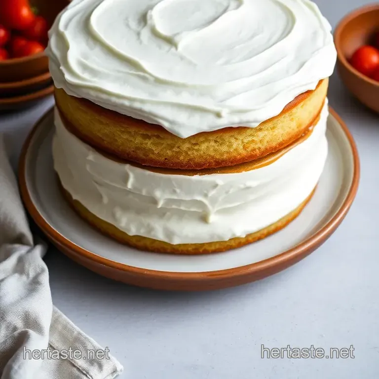 Classic Vanilla Layer Cake with Buttercream Frosting presentation