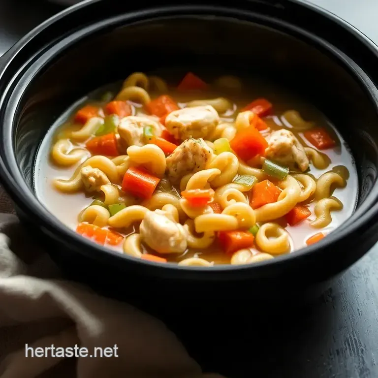 Comfort in a Bowl: Slow Cooker Chicken Noodle Soup presentation