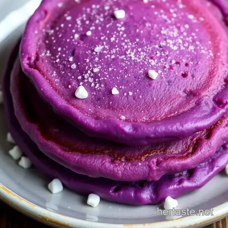 Fluffy Ube Pancakes: A Delicious Twist for Breakfast presentation