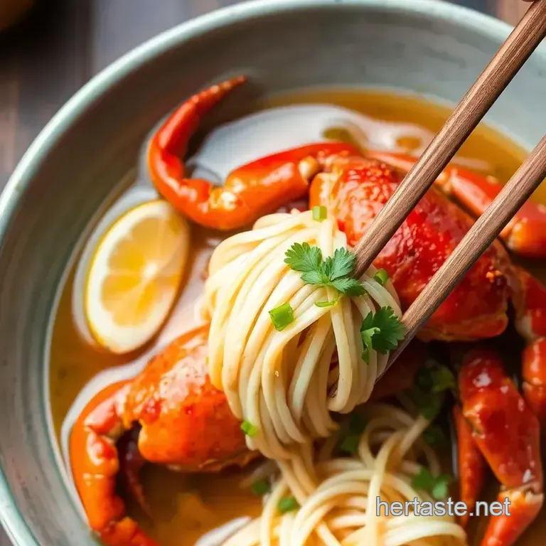 Hearty Crab Noodle Soup in 30 Minutes presentation