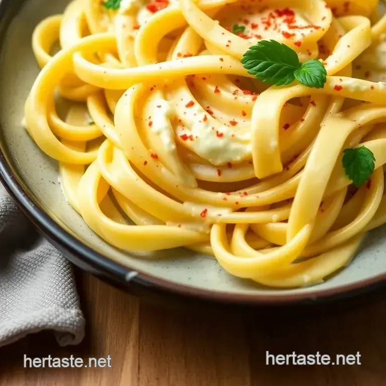 Cooked Pappardelle Delightful Saffron Cream presentation