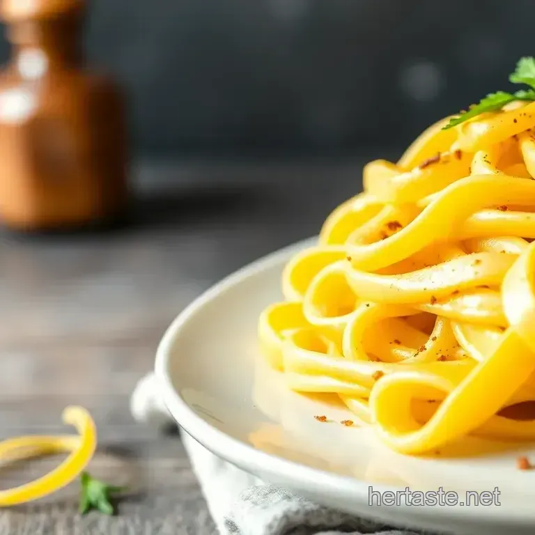 Cooked Pappardelle Delightful Saffron Cream