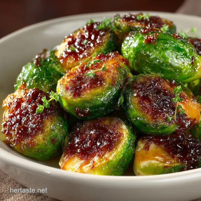 The Texas TwoStep Crispy Brussels Sprouts with Bacon Balsamic Glaze presentation