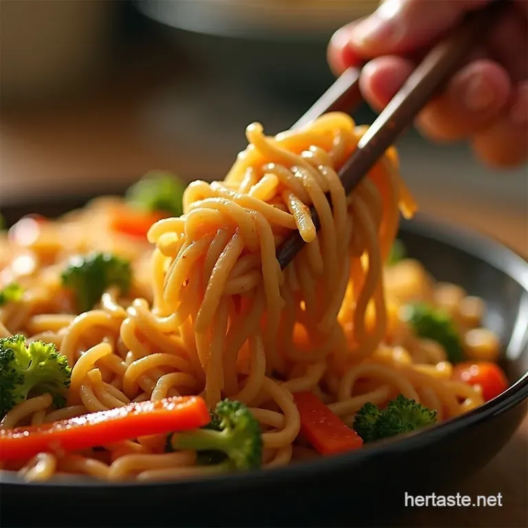 The Weeknight Warrior Authentic Copycat Panda Express Chow Mein presentation