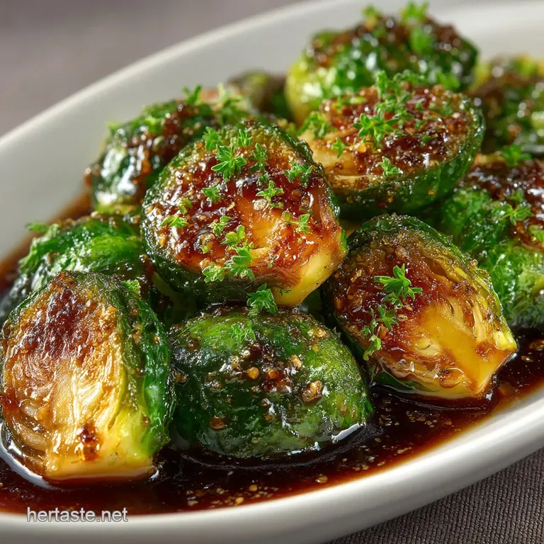 Steakhouse Secrets Crispy Brussels Sprouts with MapleBalsamic Glaze presentation