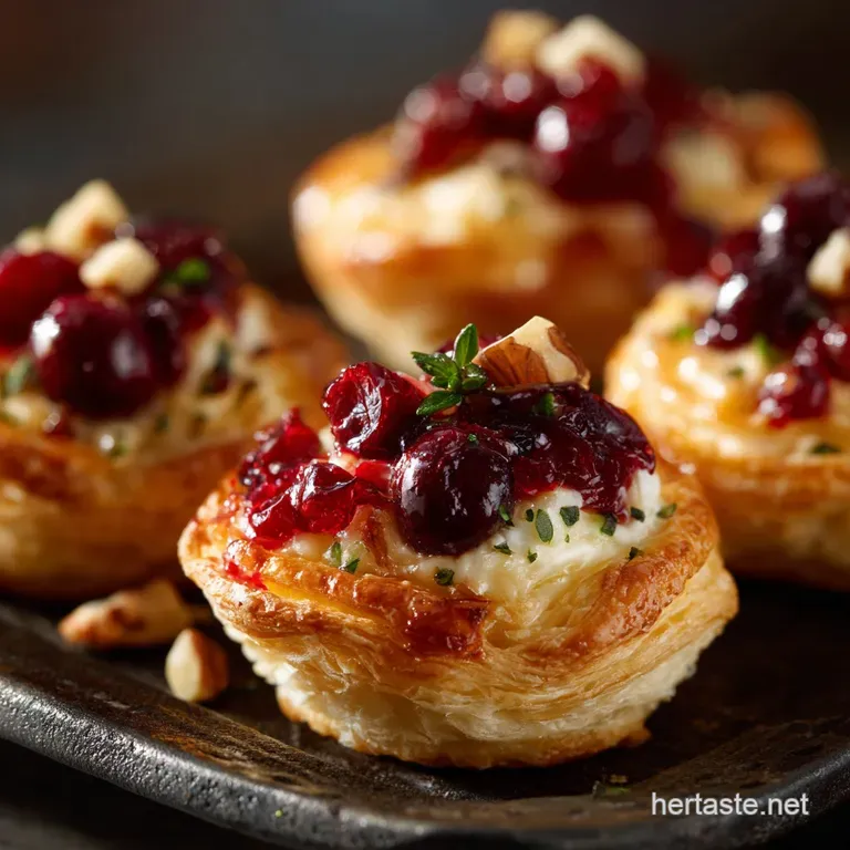 Thanksgiving Appetizers: Golden Cranberry Brie Tartlets (Easy Make-Ahead) presentation