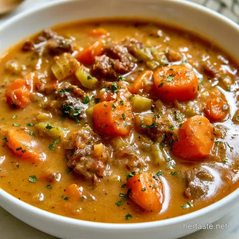 One-Pot Creamy Beef and Vegetable Soup