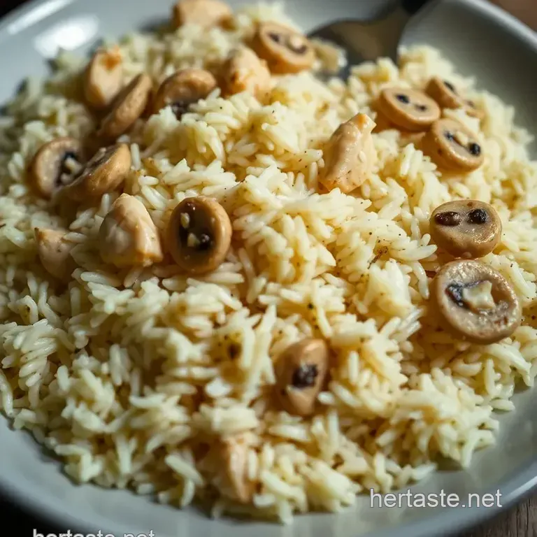 Creamy Chicken and Rice with Mushroom Delight presentation