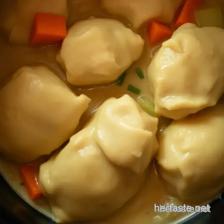Creamy Chicken & Herb Crock Pot Dumplings presentation