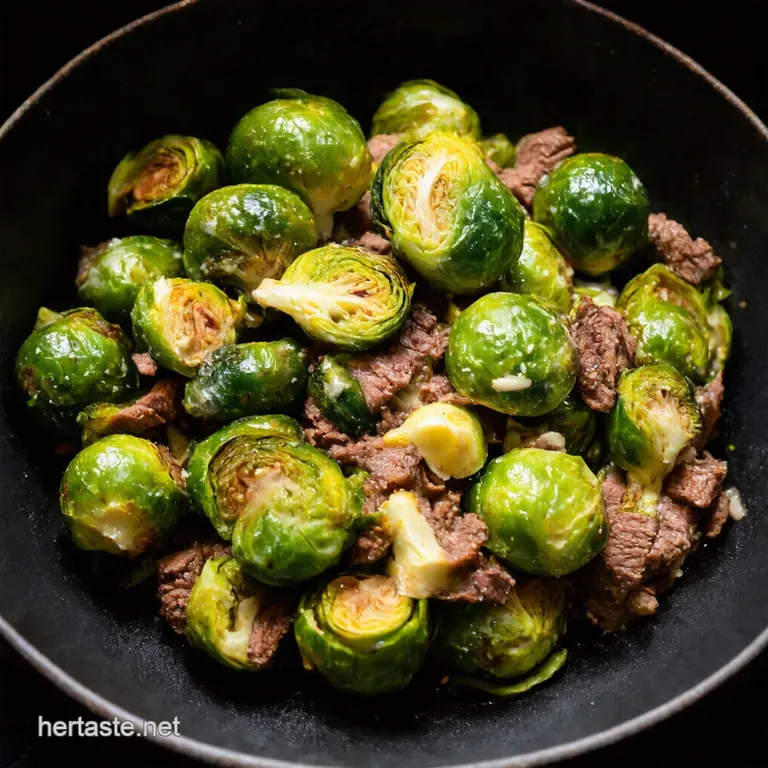 Creamy Garlic Parmesan Roasted Brussels Sprouts presentation