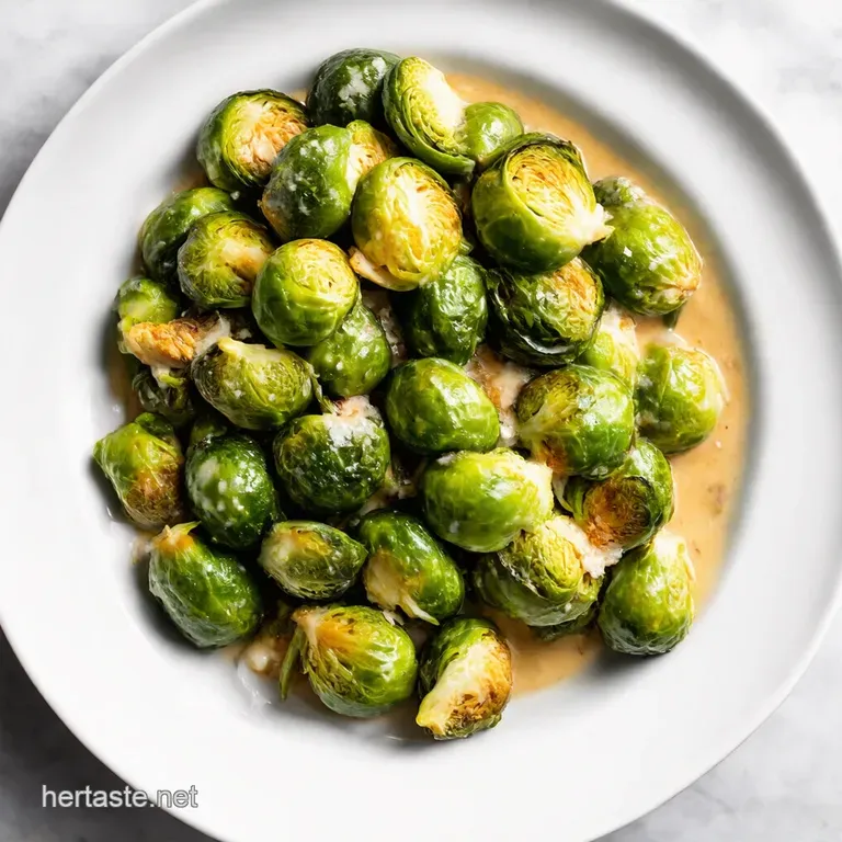 Creamy Garlic Parmesan Roasted Brussels Sprouts