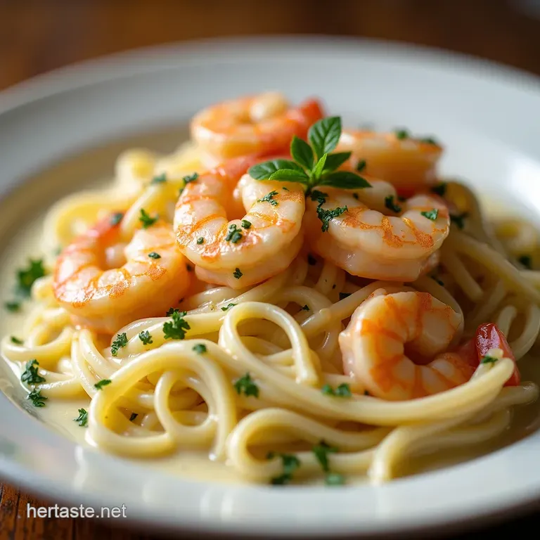 Creamy Garlic Shrimp Alfredo Restaurant Taste at Home