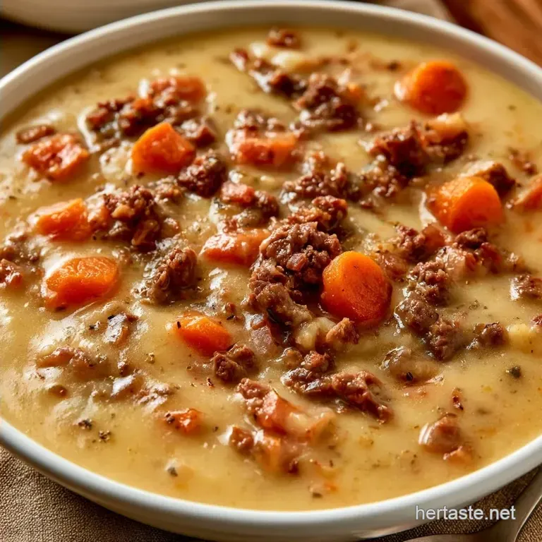 Hearty Creamy Hamburger Potato Soup