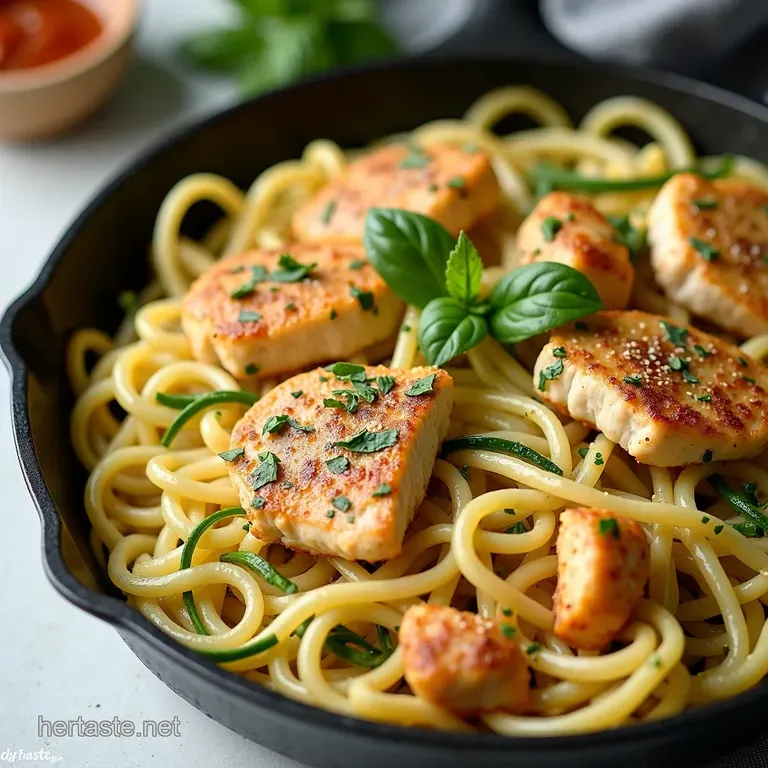Creamy LemonGarlic Keto Chicken and Zoodles Skillet