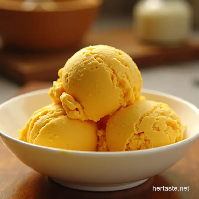Sunshine in a Scoop Ultracreamy Mango Ice Cream presentation