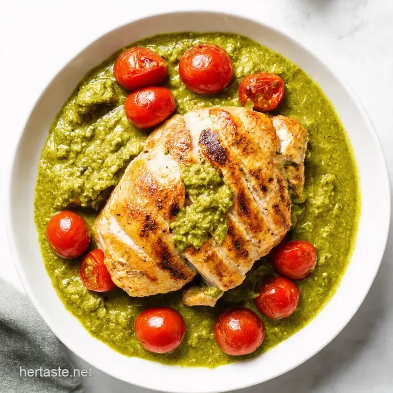 Creamy Pesto Chicken with Burst Cherry Tomatoes