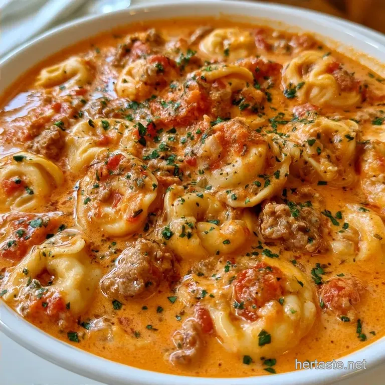 Creamy Tomato Soup with Tortellini with Sausage