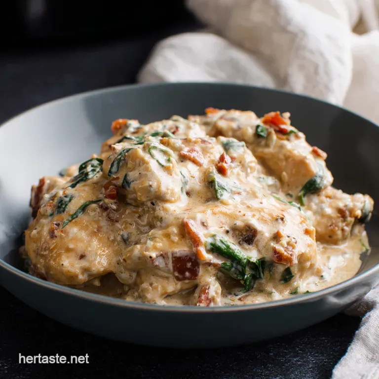 Creamy Tuscan Chicken with Sundried Tomato Pesto presentation