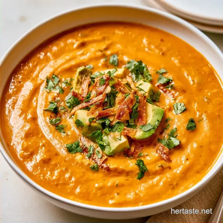 Creamy Vegetarian Tortilla Soup with Red Lentils
