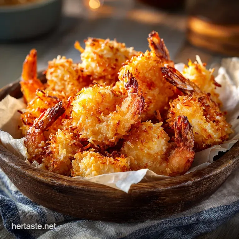 Air Fried Coconut Shrimp: the Golden Crunch with Zingy Pineapple Dip presentation
